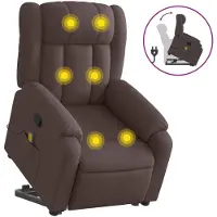 Sonstiges Silla de masaje reclinable de pie de tela marrón oscuro