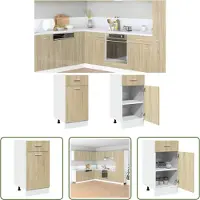 The Living Store Armario bajo con estantes, modelo Sonoma Roble, 40x46x81,5 cm, fabricado en material de madera