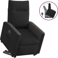 Syfax Sillón reclinable elevable tela negro
