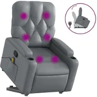 Sonstiges Sillón reclinable de masaje de pie cuero artificial gris