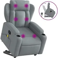 Syfax Sillón de masaje reclinable de pie de tela gris claro