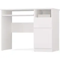 3Xeliving Escritorio, color blanco, 98,5 x 75,5 x 51 cm