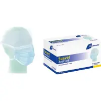 Meditrade Suavel AntifluidMascarilla quirúrgica con protector facial, color azul, | Caja (50 unidades)