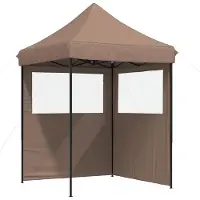 vidaXL Tienda de campaña para fiestas, 200 x 200 x 306 cm, color marrón, tela Oxford