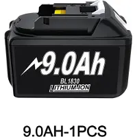 StarTech.com Batería de repuesto de 18V para Makita LXT, batería de iones de litio 18650, color azul cielo, compatible con BL1830/BL1860/BL1890/LXT400