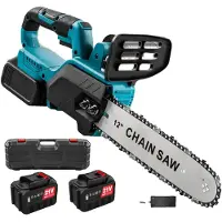 OEM Sierra de cadena, motor sin escobillas, capacidad de corte de 30 cm, 2 baterías