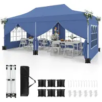 Northix Tienda pop-up con toldo de 3x6 metros, con 6 paredes laterales y sacos de arena