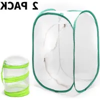 Merkloos Terrario para insectos y mariposas con diseño plegable para la observación de la naturaleza. Ideal para la cría de mariposas e insectos. 236 pulgadas de alto. Mini jaula para hábitat (paquete de 2)