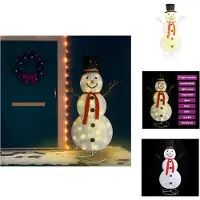 vidaXL Figura de muñeco de nieve LED, decoración navideña, tela de lujo, 180 cm