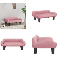 vidaXL Cama para perros, rosa, 70x40x24 cm, terciopelo - Cama para perros - Camas para perros - Sofá para perros - Sofá para mascotas