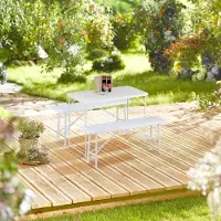 Northix Mesa plegable y ajustable para jardín, ideal para uso en exteriores