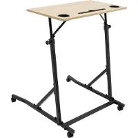 StarTech.com Mesa elevable con ruedas – Escritorio de pie con altura ajustable – Superficie de 61x74 cm – Altura de 90 a 118 cm – Con 4 ruedas – Acero y superficie ecológica – Verde