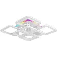 OEM Lámpara de techo, cambio de color RGB, lámpara inteligente con regulación de intensidad, RGB 4+4, control mediante aplicación y mando a distancia para regular la intensidad