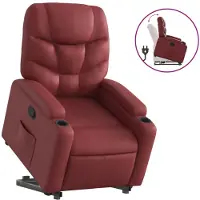 Sonstiges Sillón reclinable elevable cuero artificial rojo tinto