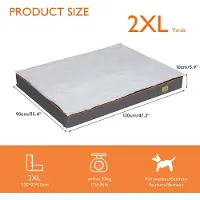 StarTech.com Cama para perros - Cama ortopédica para perros, tamaño 2XL - Acolchado de espuma extra grueso - Impermeable y acolchado - Funda desmontable y lavable - Gris con borde naranja