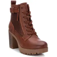 Refresh para mujer. 17123201-CAMEL Botines con hebilla -Altura tacón 8cm- marrón (39), 5 a 8cm, Cordones, Cremallera, Casual, Imitación cuer