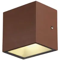 SLV 1005150 SITRA S, aplique de pared exterior LED, color óxido, conmutable entre 3000K y 4000K, grado de protección IP65