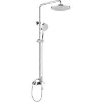 Sonstige Verlage Conjunto de ducha Mereo Mada con plato de ducha redondo, color gris - CBE60104SAM