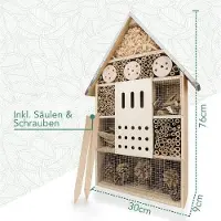 Aa Hotel para insectos, de gran tamaño (XXL), de pie, con estaca para clavarlo en el suelo, altura total: 77 cm, adecuado como hogar para abejas silvestres, mariquitas y abejas carpinteras