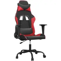 Syfax Silla gaming cuero sintético negro y rojo