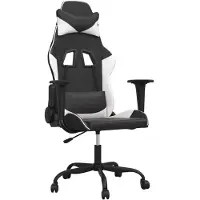 Syfax Silla gaming cuero sintético negro y blanco