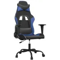 Syfax Silla gaming cuero sintético negro y azul