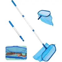 Merkloos Red de para piscinas con vara telescópica – Red de malla fina para piscinas – Vara telescópica de aluminio de 105 cm – Red para mantener el agua de la piscina limpia