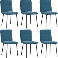 Syfax Sillas de comedor 6 unidades terciopelo azul