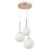 Maytoni Lámpara colgante Basic Form, blanco/oro, 3 luces.