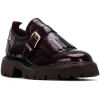 Carmela para mujer. 16259401-BURDEOS Mocasines 162594 burdeos (41), Plano, 1 a 3cm, Ninguno, Casual, Charol, outlet 2026.