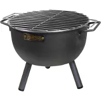 Imex El Zorro Barbacoa Imex "El Zorro", para uso en interiores y exteriores, con rejilla para asar a carbón, color negro, dimensiones: 30 x 28 cm