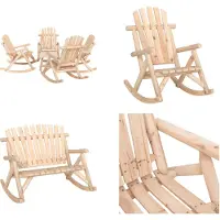 vidaXL Juego de jardín de 5 piezas, fabricado en madera maciza de abeto - Juego de jardín tipo lounge - Juegos de jardín tipo lounge - Juego de lounge - Juego de lounge para terraza