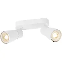 SLV PURI 2.0, foco tipo domo, para montaje en pared o techo, modelo alargado, 2 x máx. 6W, casquillo GU10, color blanco, referencia 1008371