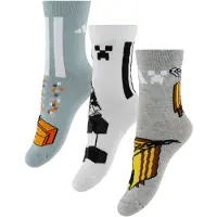 Adidas - Kid's LK Minecraft 3-Pack - Calcetines multifuncionales size 25-27, blanco/gris