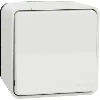 Schneider Electric Mureva Styl - Interruptor de palanca - Versión completa con cubierta saliente - IP55 - IK08 - Conexión automática - Blanco - - MUR39021