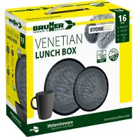 Brunner - Lunch Box - Set de vajilla size 16 Pieces, gris