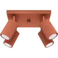 Sollux Lámpara de techo KARBON 4, color ocre rojo
