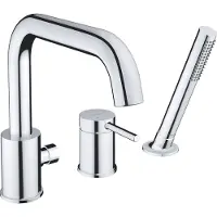 Duravit . Grifo para borde de bañera, modelo Circle, con 3 orificios, acabado cromado