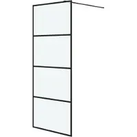 Syfax Mampara de ducha vidrio ESG esmerilado negro 80x195 cm