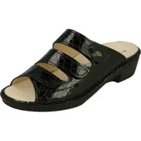 Finn Comfort Zapatos abiertos 'Pantolette Damen 02688 072099 Echtleder in schwarz' negro