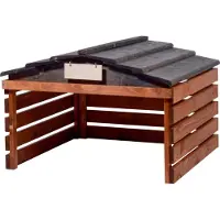 Dobar Garaje para cortacésped robótico con techo desmontable, refugio para Automower, 78,5 x 74 x 52,5 cm, color marrón/negro