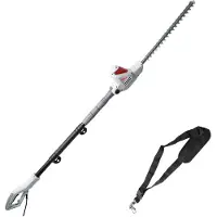 Ikra Elektro, tijera de podar setos telescópica, modelo ITHS 600 | Fabricado en Alemania | Longitud de corte: 51,4 cm | Grosor de corte: 20 mm | Mango telescópico: 1,95–2,40 m