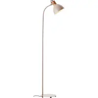 Brilliant Lámpara de pie Erena, diseño minimalista, en color taupe | Interruptor en el pie | Cabezal giratorio | Altura 150 cm | Metal/Madera | 1 x E27, máx. 40W