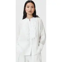 AllSaints Cassia Linen Shirt Chalk White Talla: 6 | Blusas Outlet | Mujer | Blanco