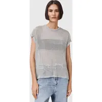 AllSaints Thea Sparkle Top Metallic Silver Talla: XS | Camisetas de Seda Outlet | Mujer | Gris