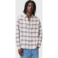 AllSaints Hamura Ls Shirt Ecru Talla: XXL | Camisas Casuales Outlet | Hombre | Marrón