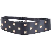 AllSaints Sonia Stud Wide Belt Black/warm Brass Talla: XS | Cinturones Outlet | Mujer | Negro