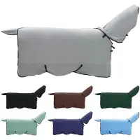 vidaXL Manta para caballos, gris claro y rosa, 165 cm, de poliéster y forro polar