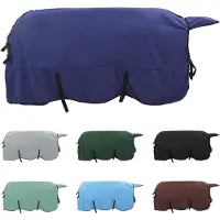 vidaXL Manta para caballos, azul marino, 135 cm, de poliéster y forro polar