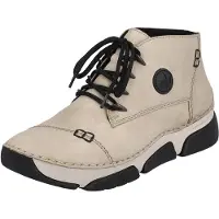 Rieker Botines con cordones beige oscuro / negro